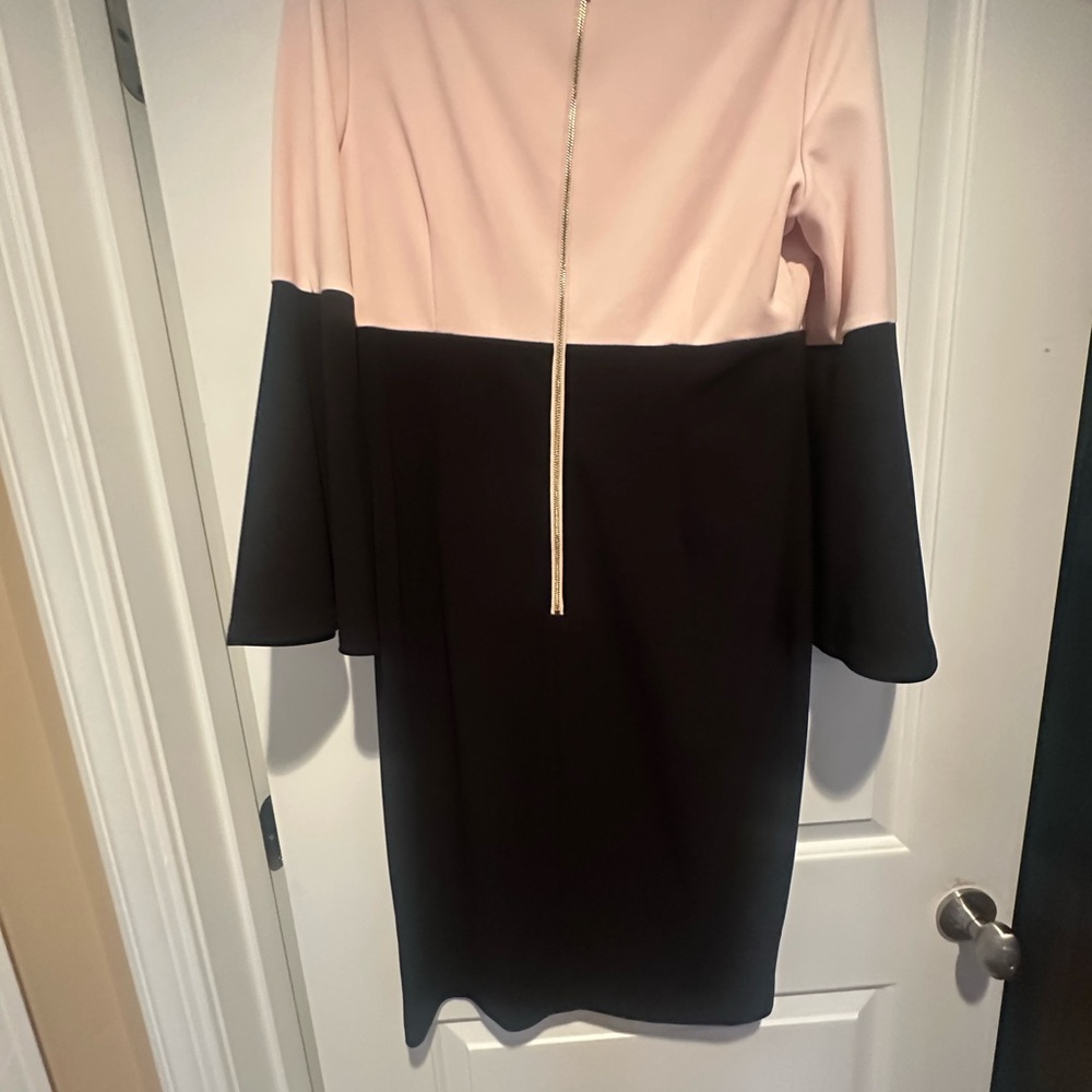Calvin Klein Pink and Black Long Sleeve Dress - Picture 2 of 3